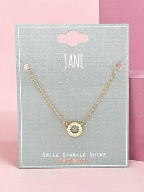 Jane Gold-Tone CZ Circle Necklace